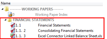 Documents marked as 'checked out' in the Working Papers Document Manager
