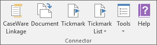 The Connector section of the Add-ins tab in Microsoft Word or Excel