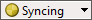 A yellow SmartSync icon with the word 'syncing' in the SmartSync section of the Working Papers Status bar