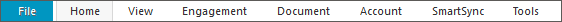 The Working Papers ribbon options: file, home, view, engagement, document, account, SmartSync or Cloud and Tools